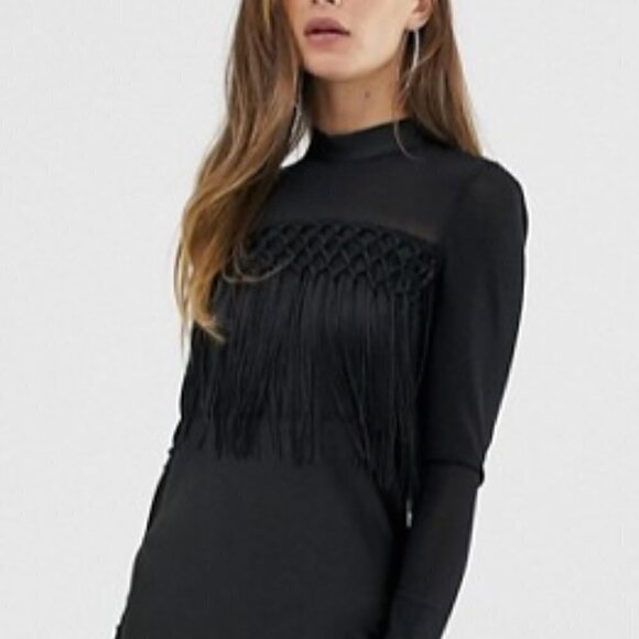 NWT - Y.A.S.  - Fringe Mini Dress - Picture 3 of 8